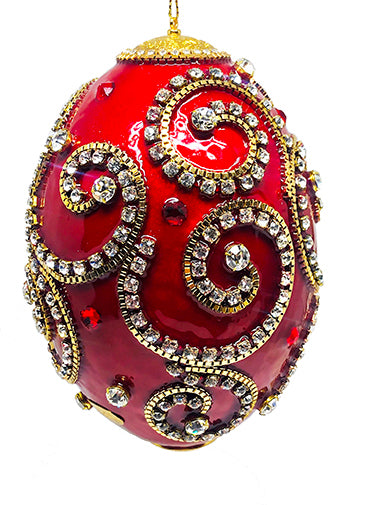 Red Swirls Rhea Ornament
